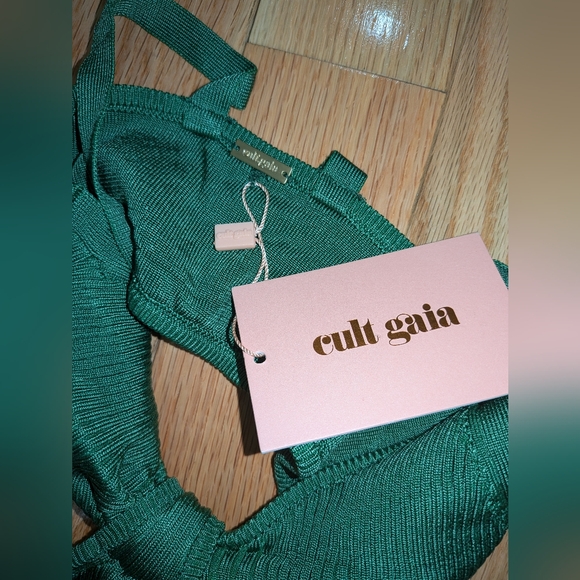 13. NWT CULT GAIA SERITA KNIT DRESS IN LEAF GREEN - Picture 6 of 7